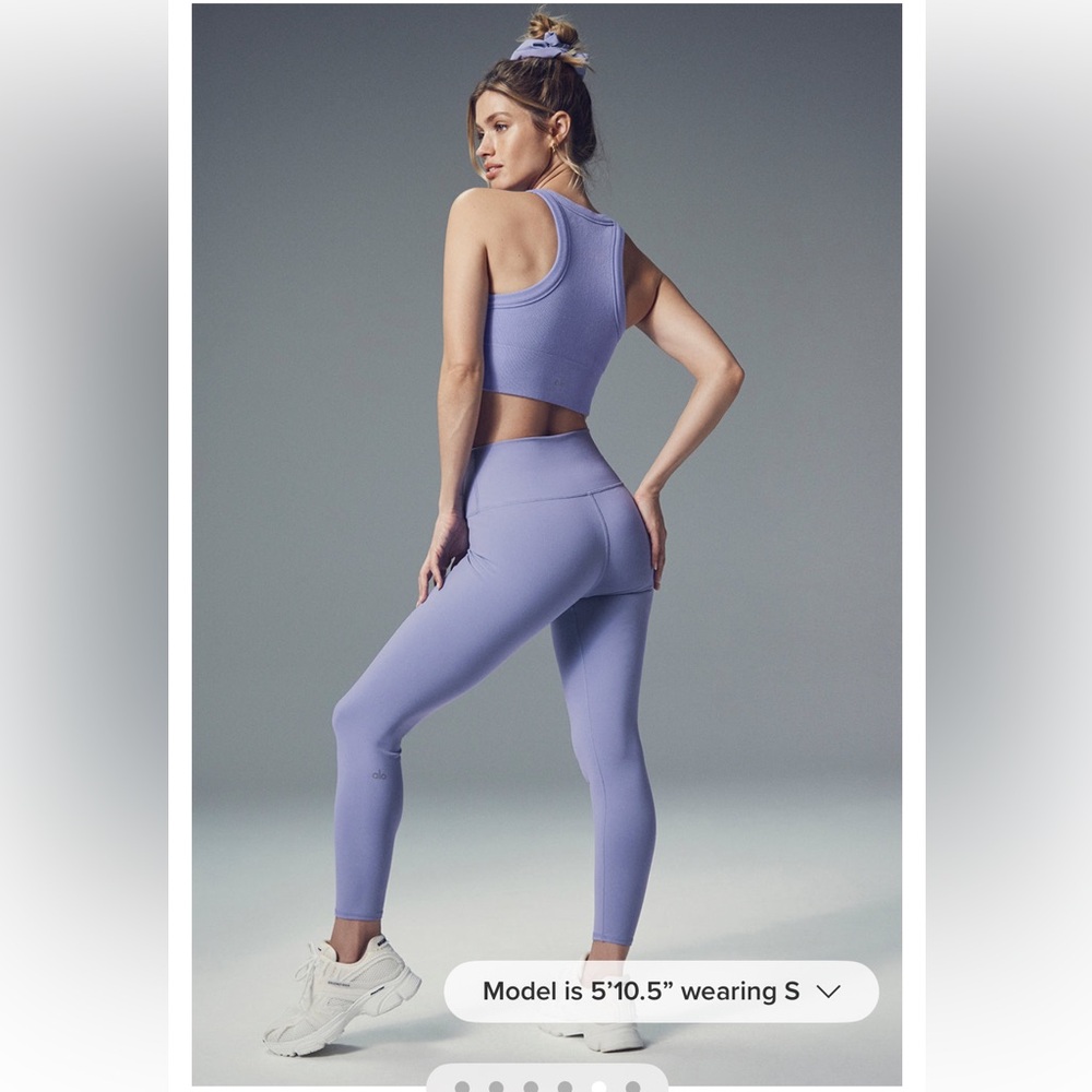 Alo Airbrush 7/8 Leggings Size Small Lilac Blue